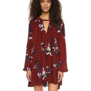 Free People Tree Swing Maroon Mini Dress / Tunic